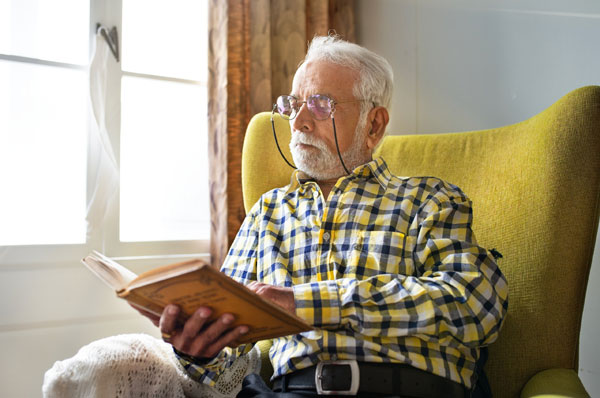 A man reading a book
